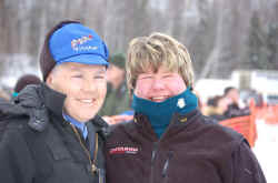 Jamie Nelson & Karen before the 2006 Iditarod Restart